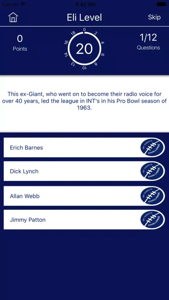Capturas de tela do ProQuiz Challenge: Giants Edition