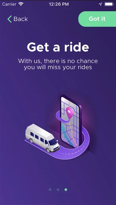 Zrzuty ekranu RYDE Passenger