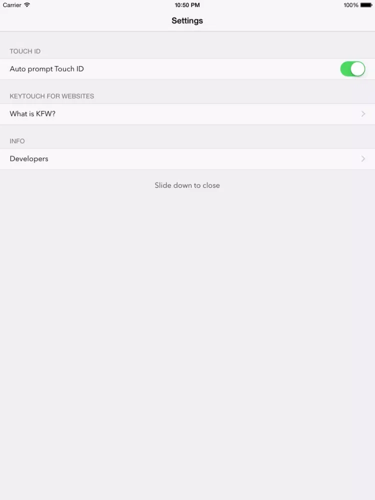 KeyTouch iPad  Screenshots