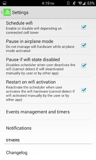 Tangkapan skrin Wifi Scheduler