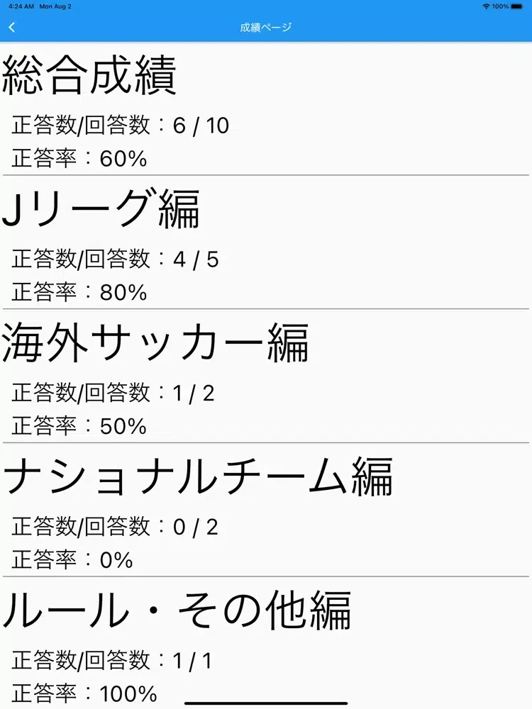 صور サッカークイズ[SoccerQuiz] iPad 