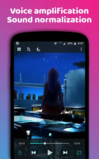 Tangkapan skrin Night Video Player - voice amp