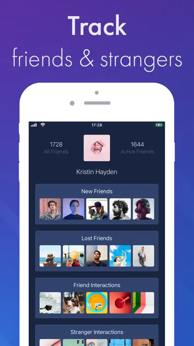 Tangkapan layar xView: Friend Follower Tracker