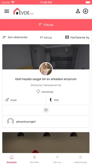 Ev Arkadaşı Bul - Evde.org স্ক্রিনশট