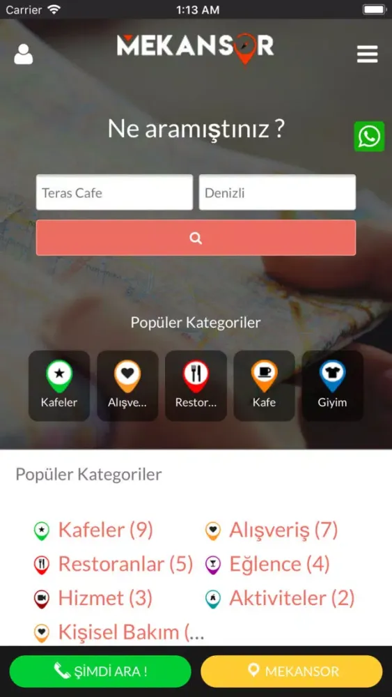 MekanSor Ekran Görüntüleri