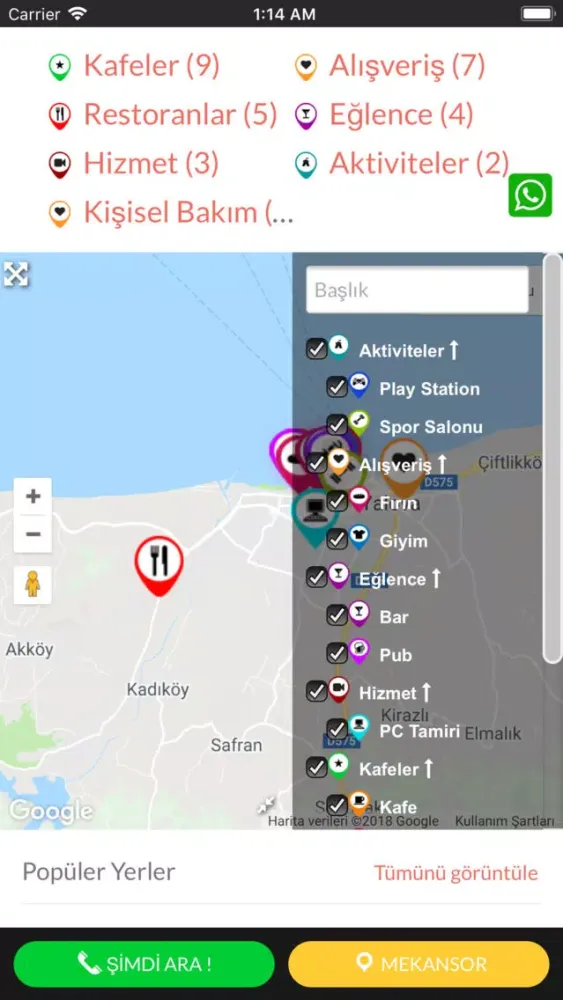MekanSor Ekran Görüntüleri