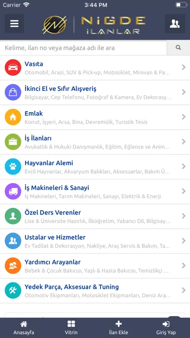 Tangkapan skrin Niğde İlanlar