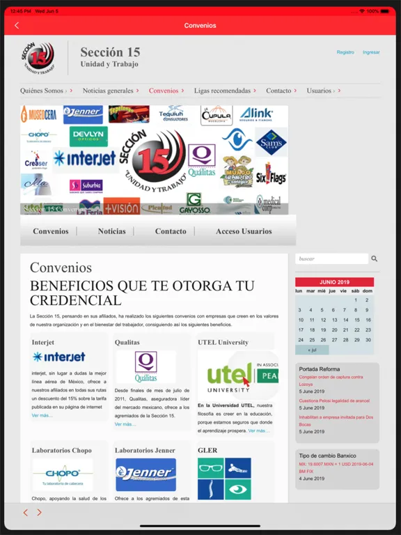 Capturas de tela do Sección 15 iPad 