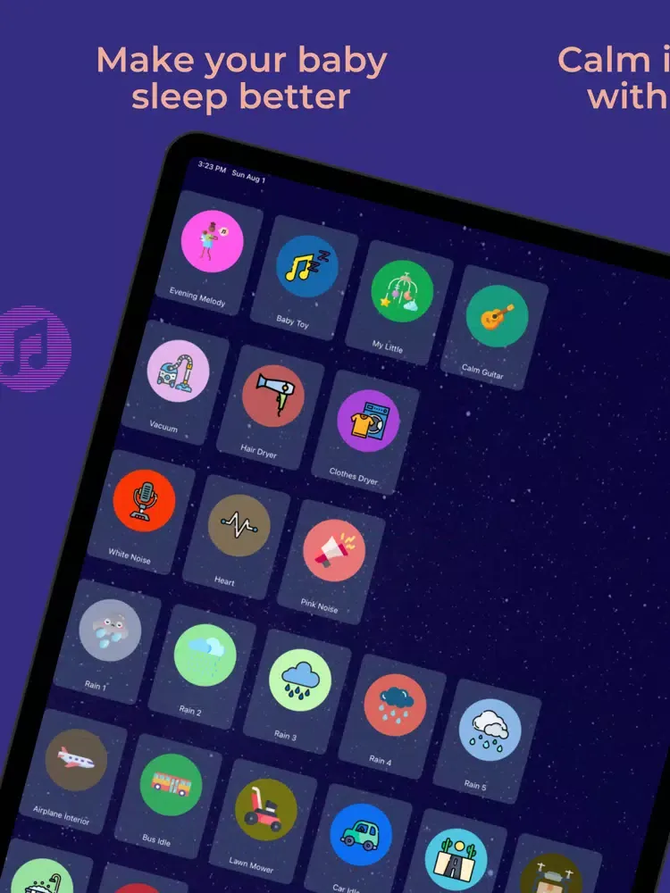 Baby Sleep Sounds White Noise iPad  Screenshots