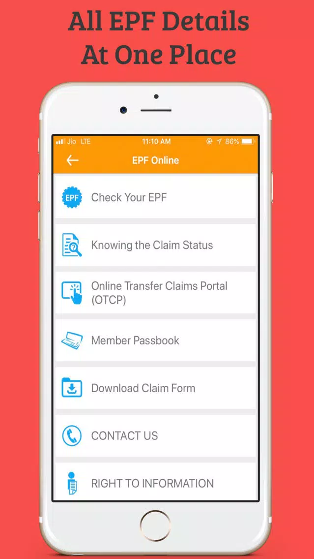 Zrzuty ekranu EPF Balance Check