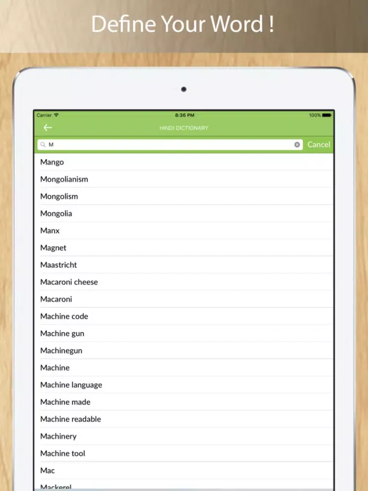Hindi Dictionary iPad  سکرین شاٹس
