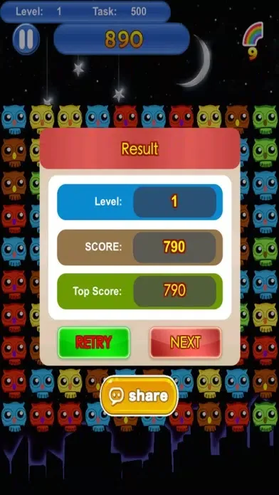 Capturas de tela do pop owls－crazy pop super star game
