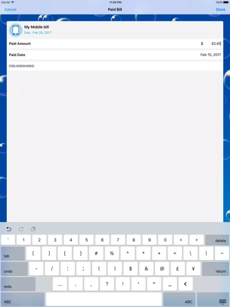 Bill Pay Reminder & Organizer iPad  স্ক্রিনশট