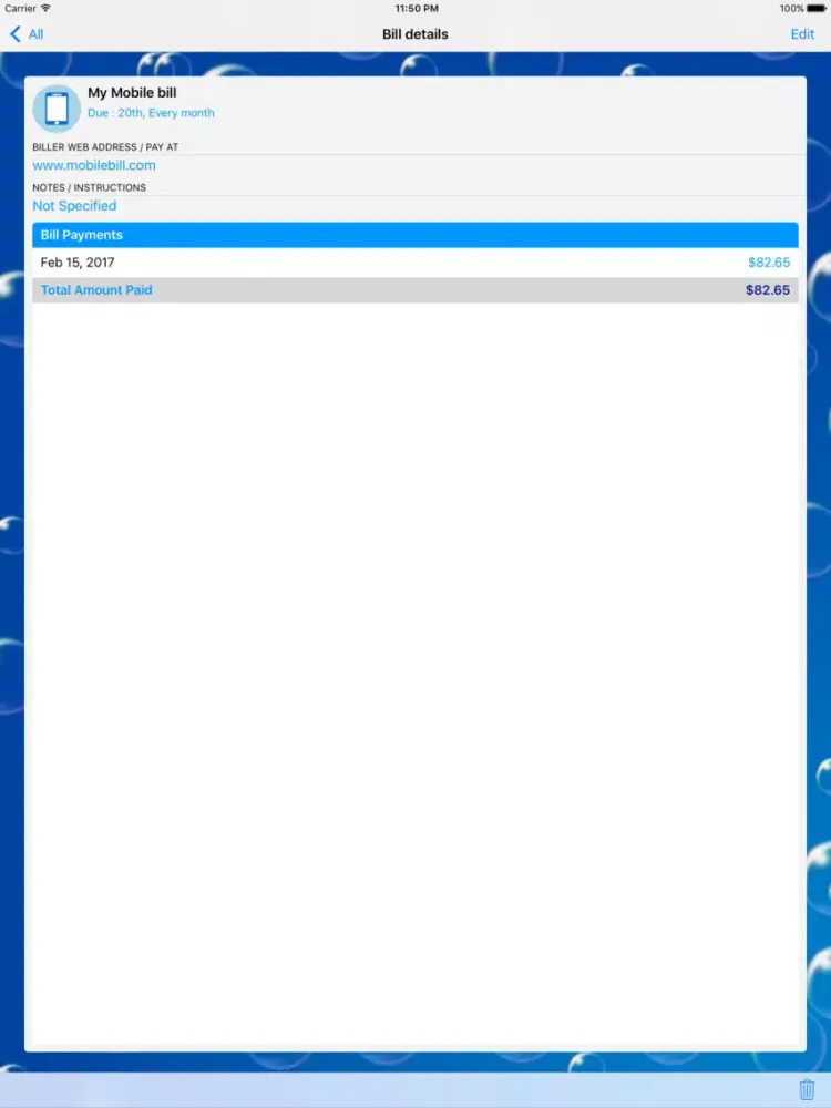 Bill Pay Reminder & Organizer iPad  স্ক্রিনশট