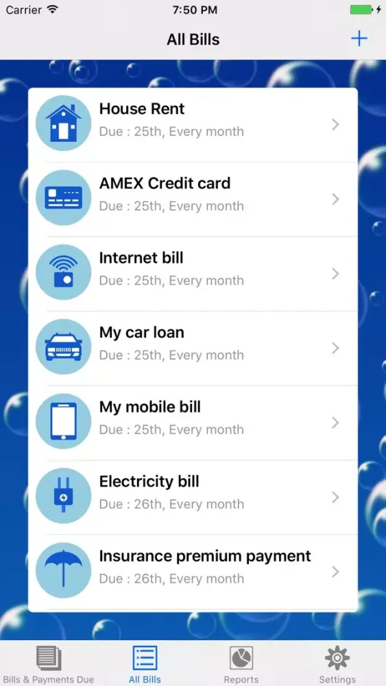 Bill Pay Reminder & Organizer স্ক্রিনশট