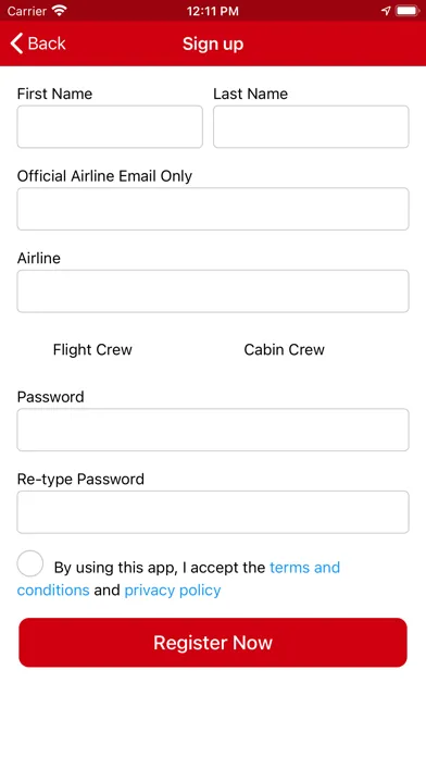 Capturas de tela do UTCrew Flight Crew Transport