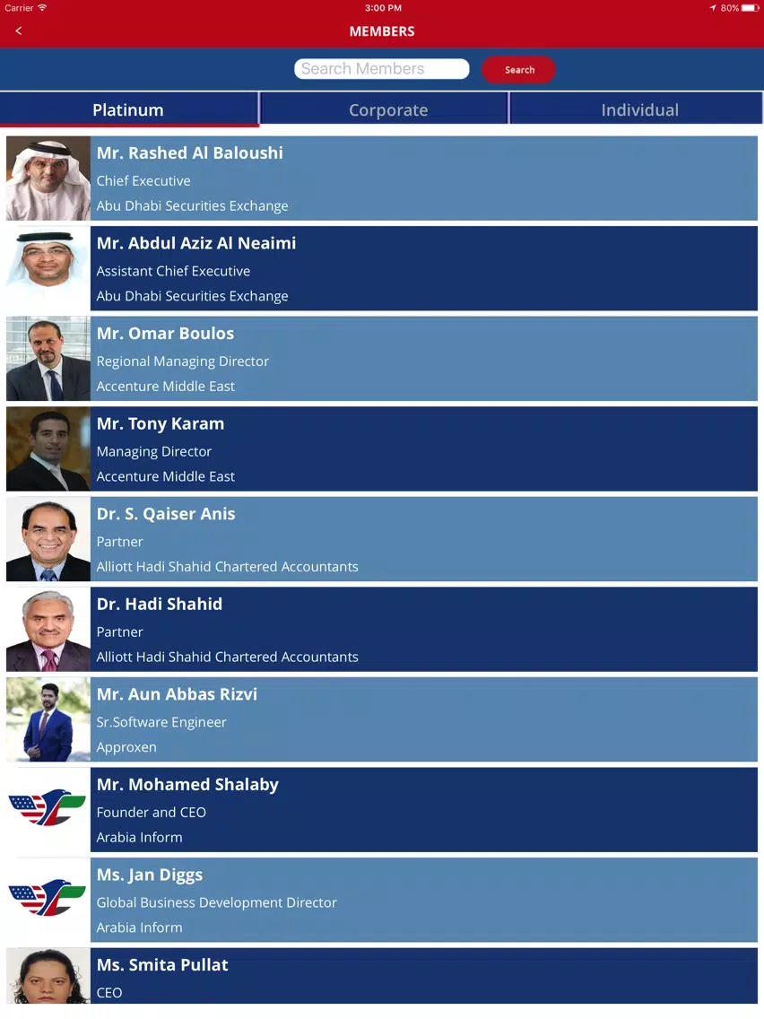 AmCham Abu Dhabi iPad 應用截圖