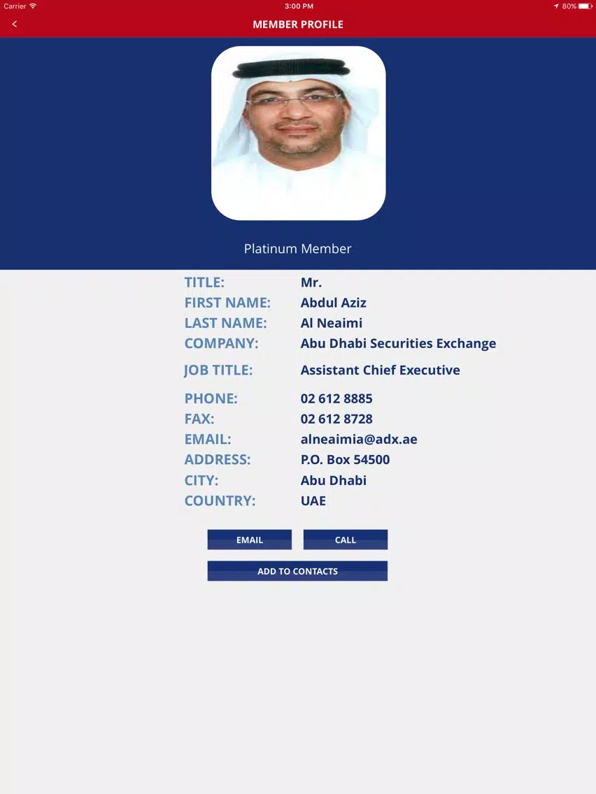 AmCham Abu Dhabi iPad 應用截圖