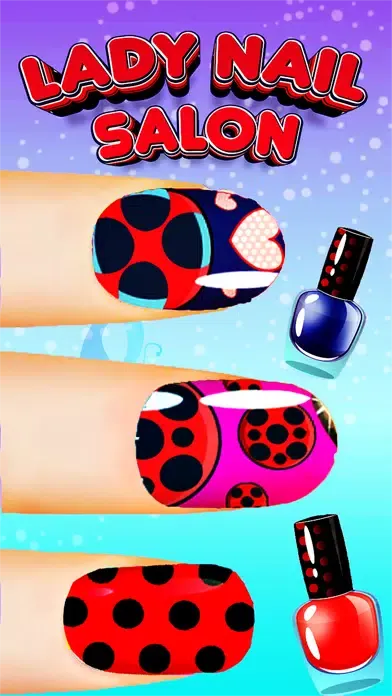 Capturas de tela do Fashion Ladybug Nail Salon 3D