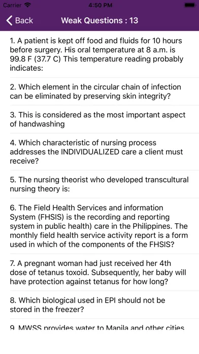 Fundamentals of Nursing Mock Screenshots