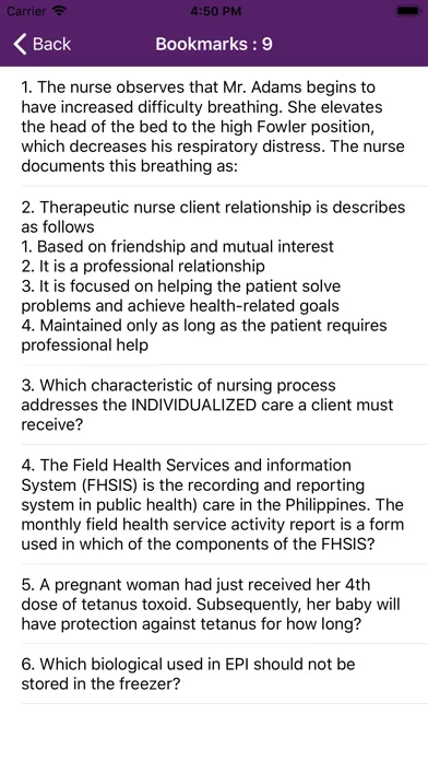 Fundamentals of Nursing Mock Screenshots