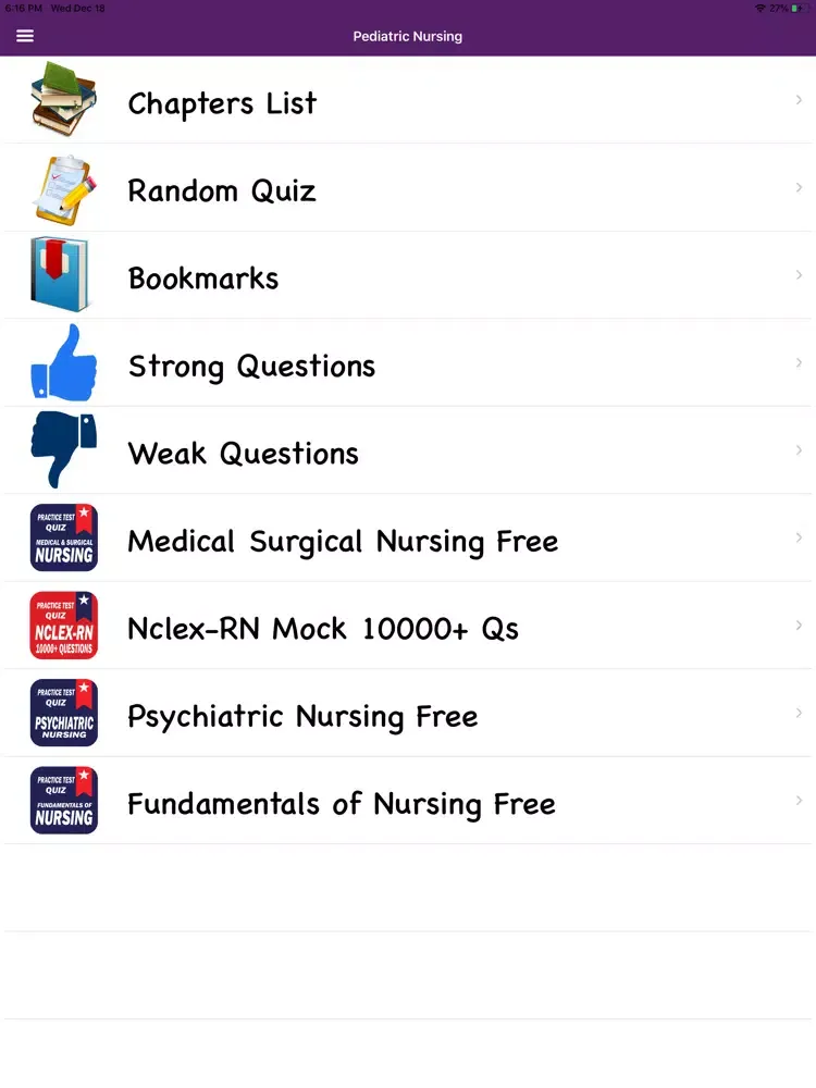 Pediatric Nursing Exam Prep iPad  Screenshots