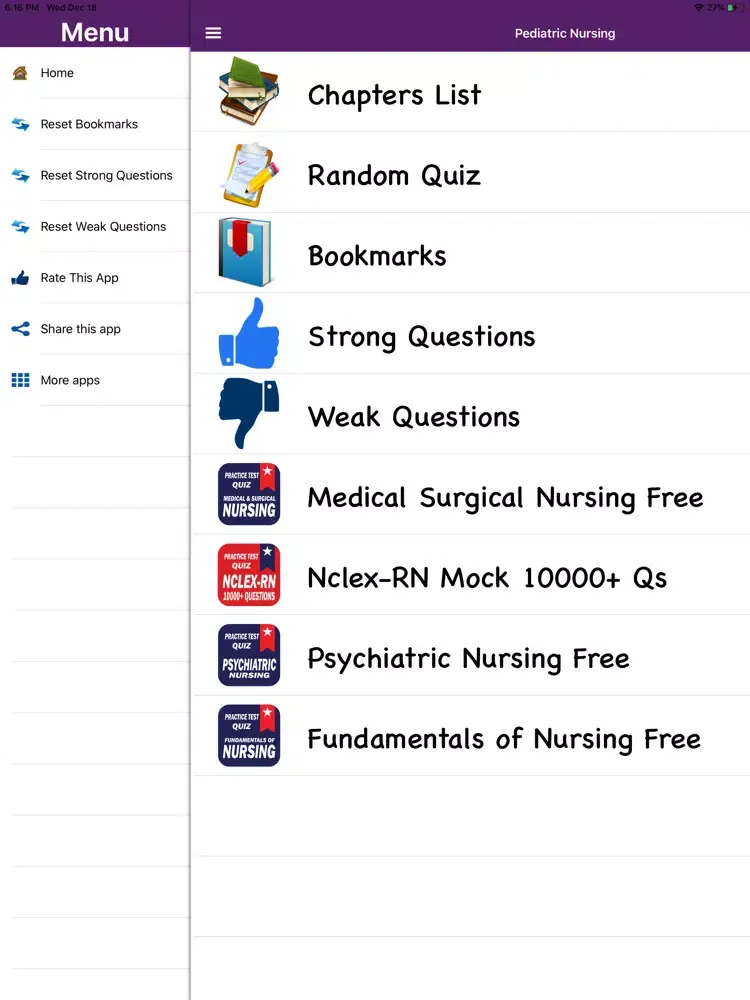 Pediatric Nursing Exam Prep iPad  Screenshots