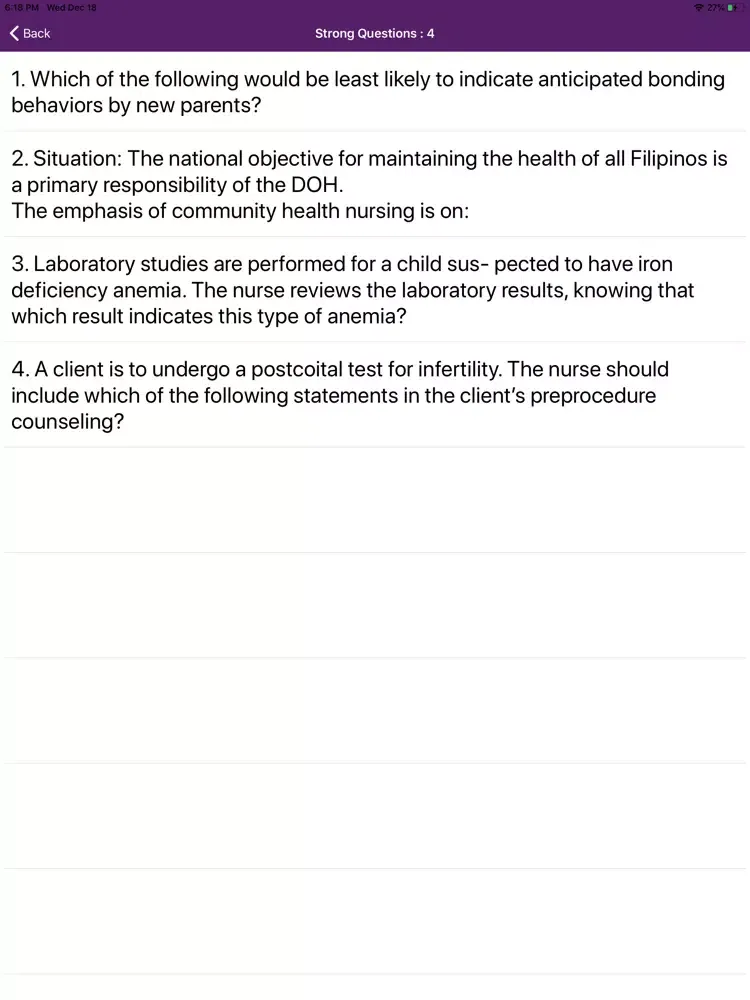 Pediatric Nursing Exam Prep iPad  Screenshots