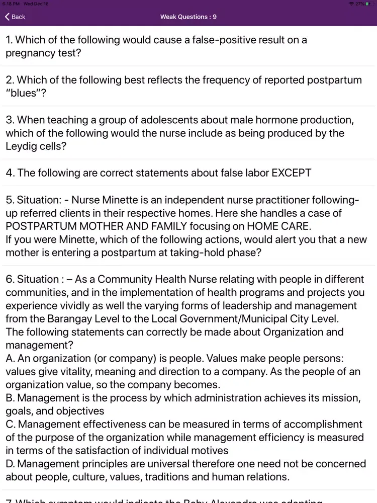 Pediatric Nursing Exam Prep iPad  Screenshots