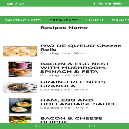 Tangkapan layar Banting Recipes