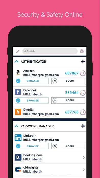 Captures d'écran de Authenticator Password Manager