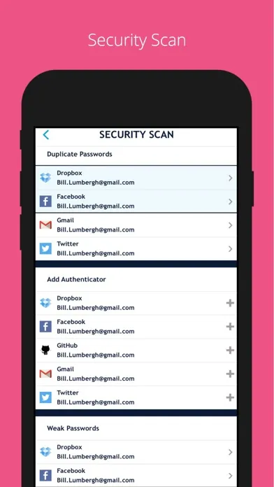 Captures d'écran de Authenticator Password Manager