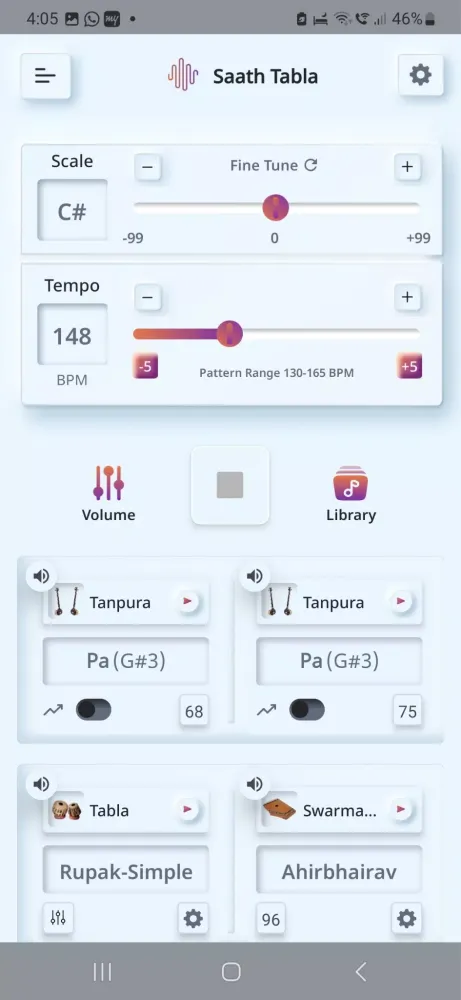 Tangkapan layar Saath Studio Tabla