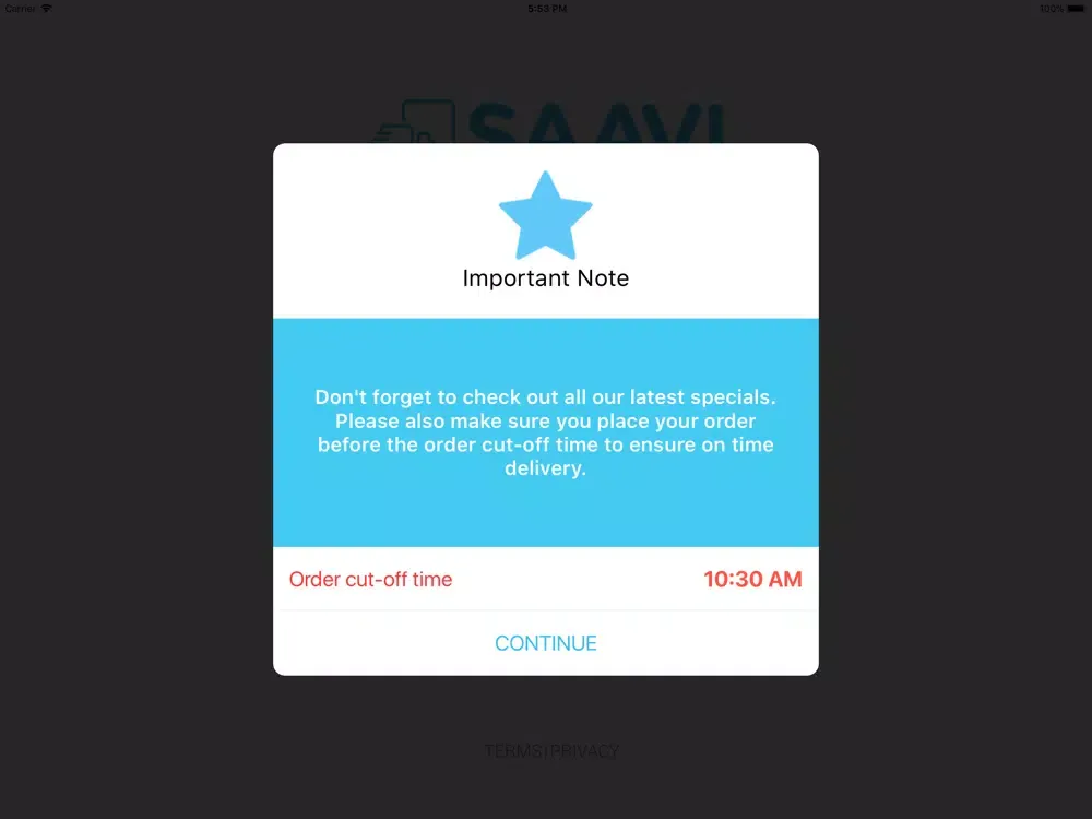 Tangkapan layar Saavi 5.2 iPad 