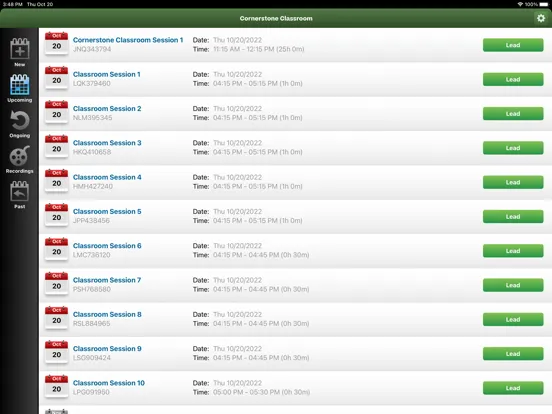 Zrzuty ekranu Cornerstone Classroom iPad 