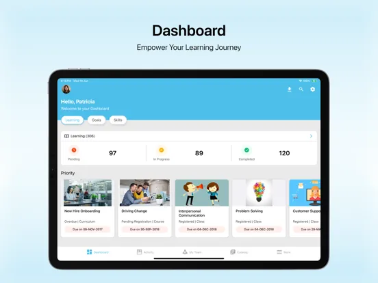 Ảnh chụp màn hình của Cornerstone Saba iPad 