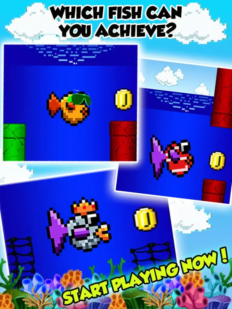 Splashy Jumpy Fish - Flappy Tiny Adventure Game iPad  Screenshots