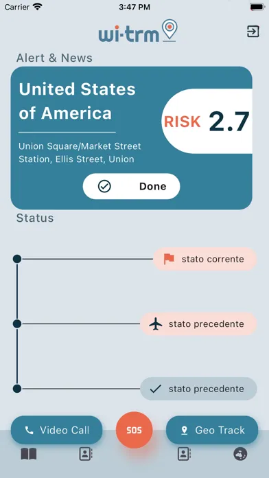Travel Risk Management App سکرین شاٹس