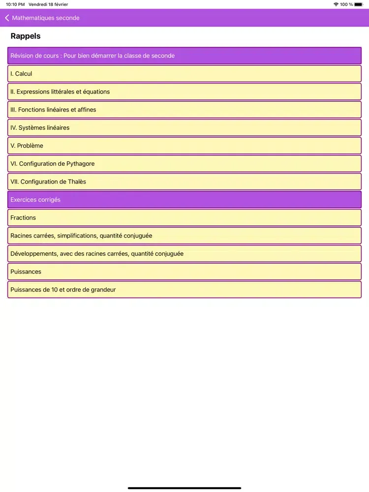 Mathématiques seconde iPad  Screenshots