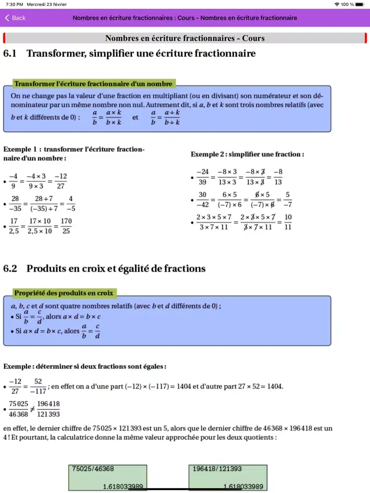 Mathématiques 4ème iPad  स्क्रीनशॉट