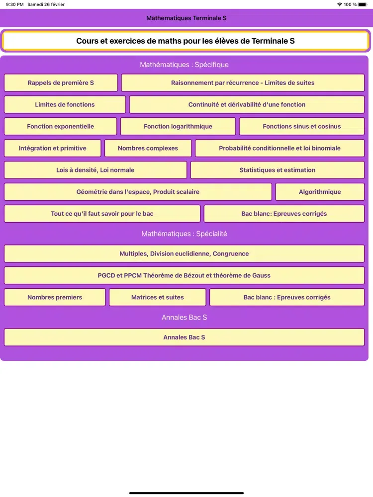 صور Maths Terminale (S) iPad 