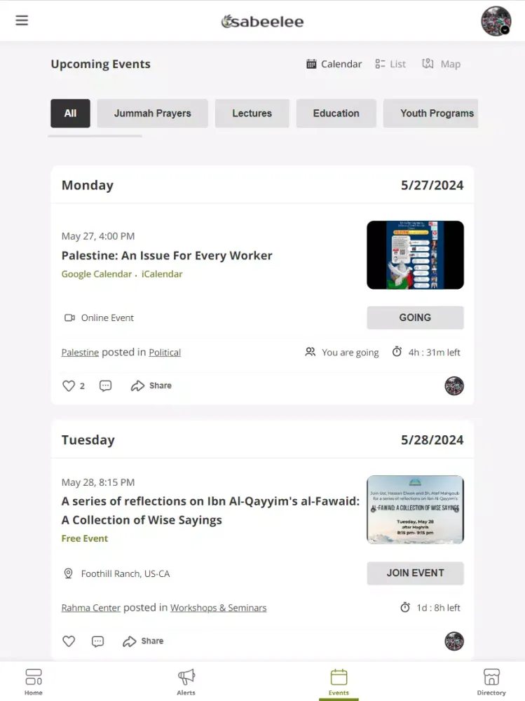 Sabeelee - Social Platform سکرین شاٹس