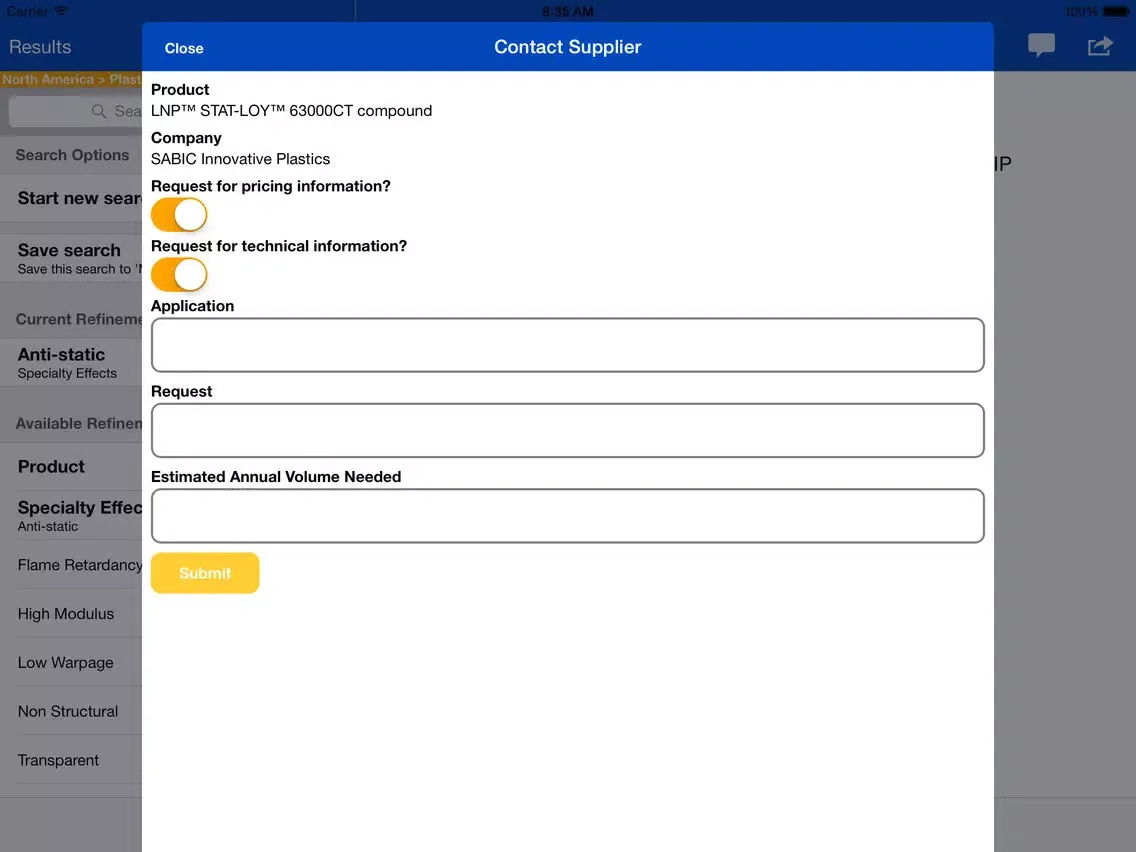 SABIC Materials Selector iPad 應用截圖