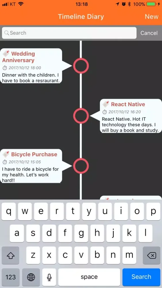 Timeline Diary應用截圖