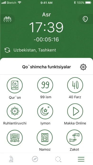 Tangkapan skrin Islam. Namaz.