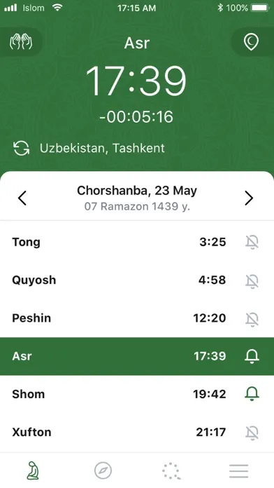 Tangkapan skrin Islam. Namaz.