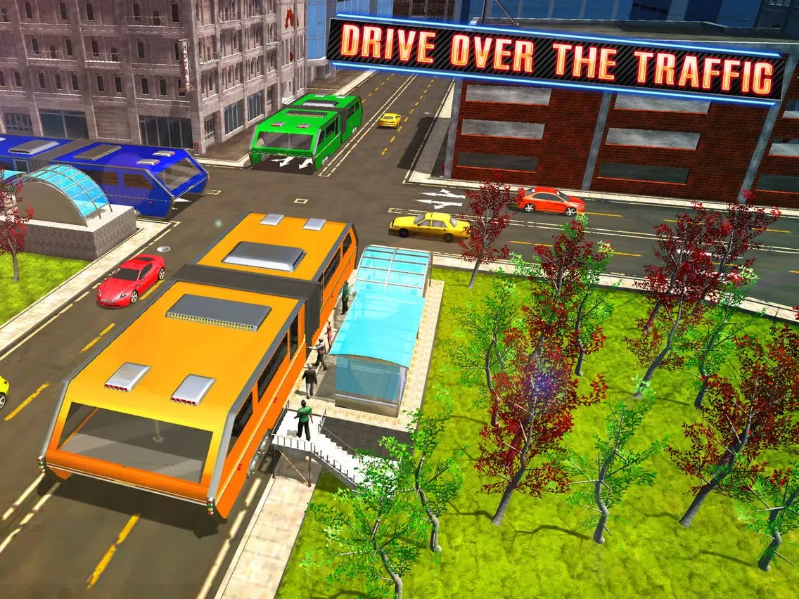 ภาพหน้าจอของ Futuristic Elevated Bus Simulator – Bus Driving iPad 
