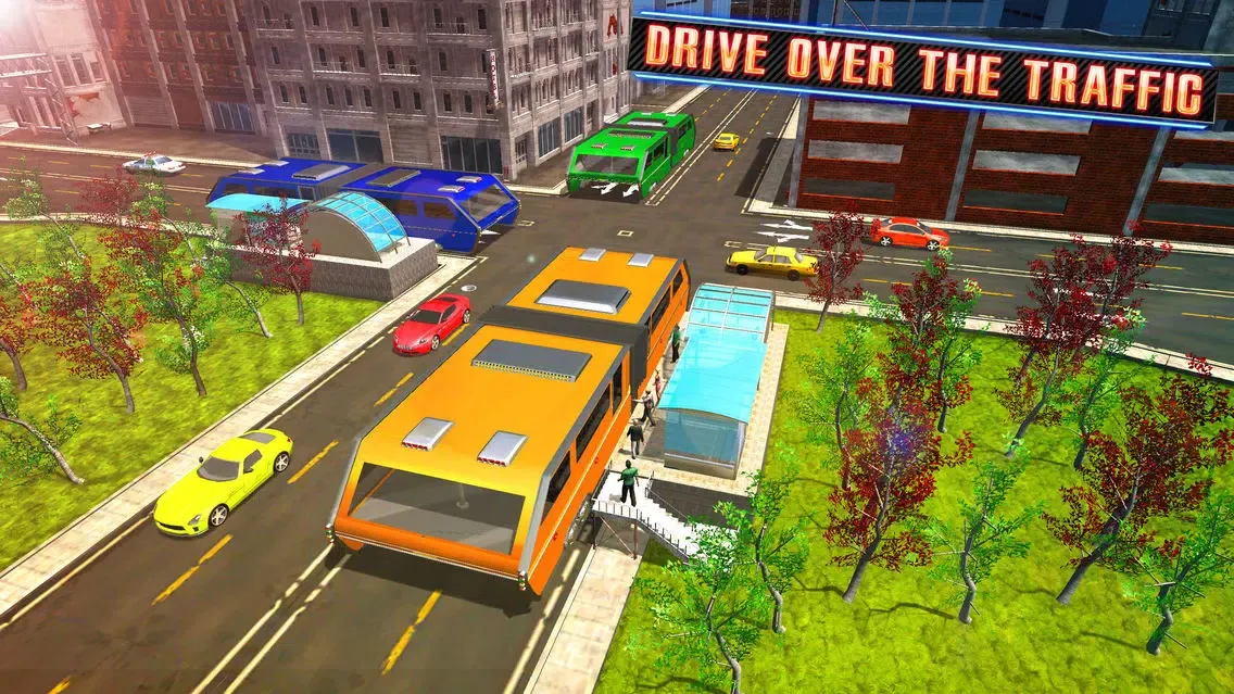 ภาพหน้าจอของ Futuristic Elevated Bus Simulator – Bus Driving