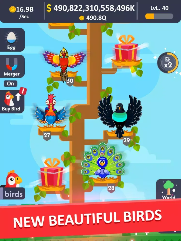 Bird Merge iPad  스크린샷