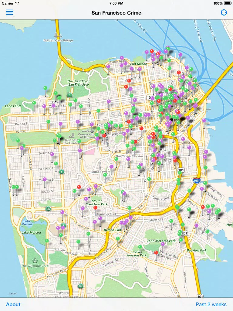 SFO Crime iPad  Ekran Görüntüleri